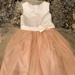 Blush and Cream Flower Girl Dress Size 8-9 years.